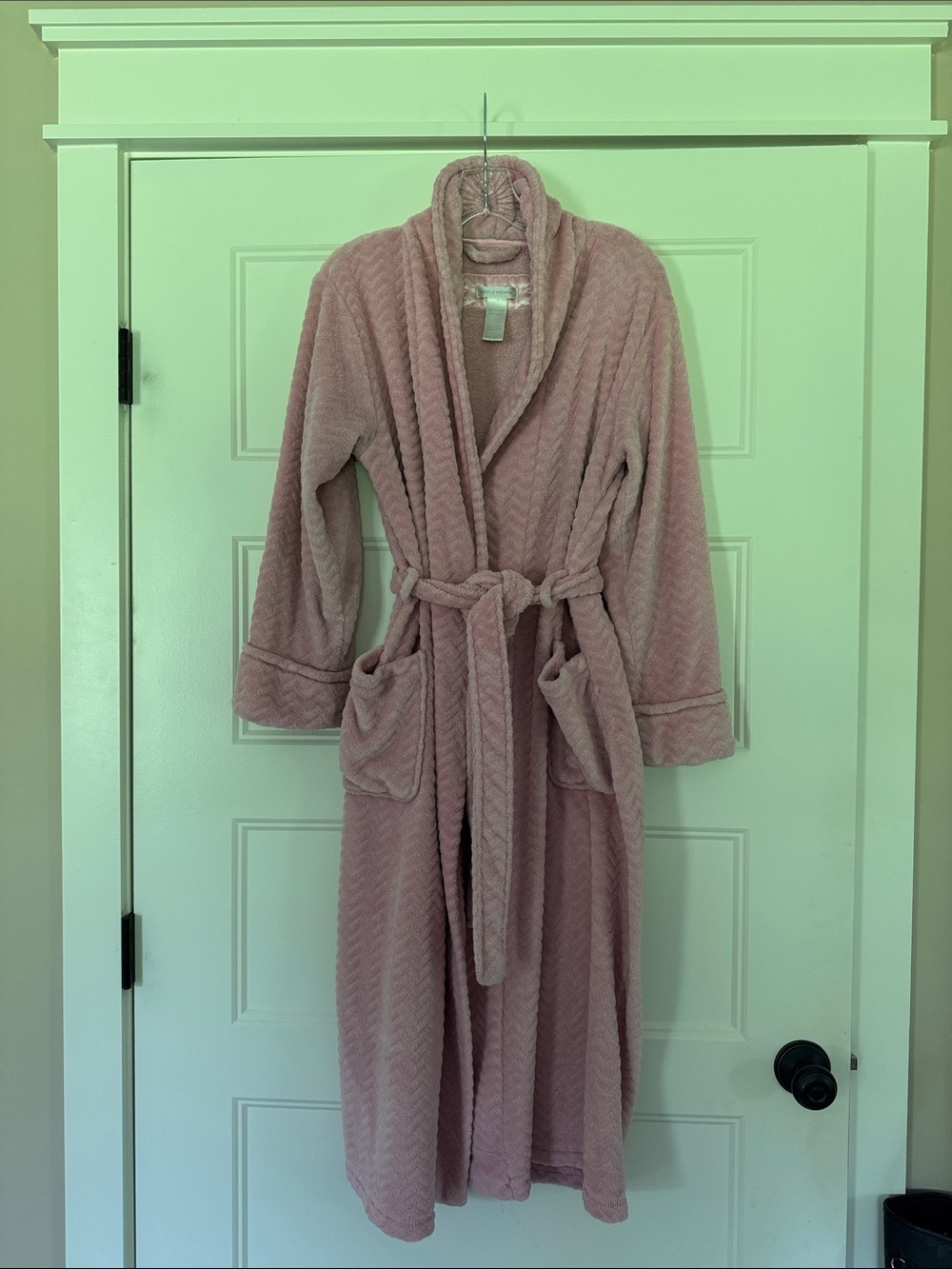 Midnight by Carole Hochman Plush Pink Hooded Bath Robe